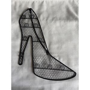 Black Wall Jewelry Holder Wire Mesh Shoe